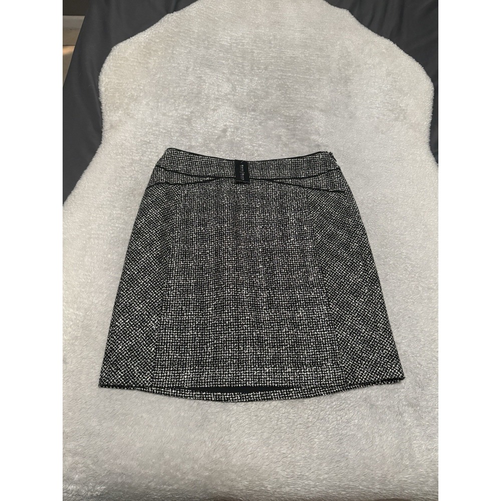 New White House Black Market Dapper Tweed Skirt Black Size 8‎